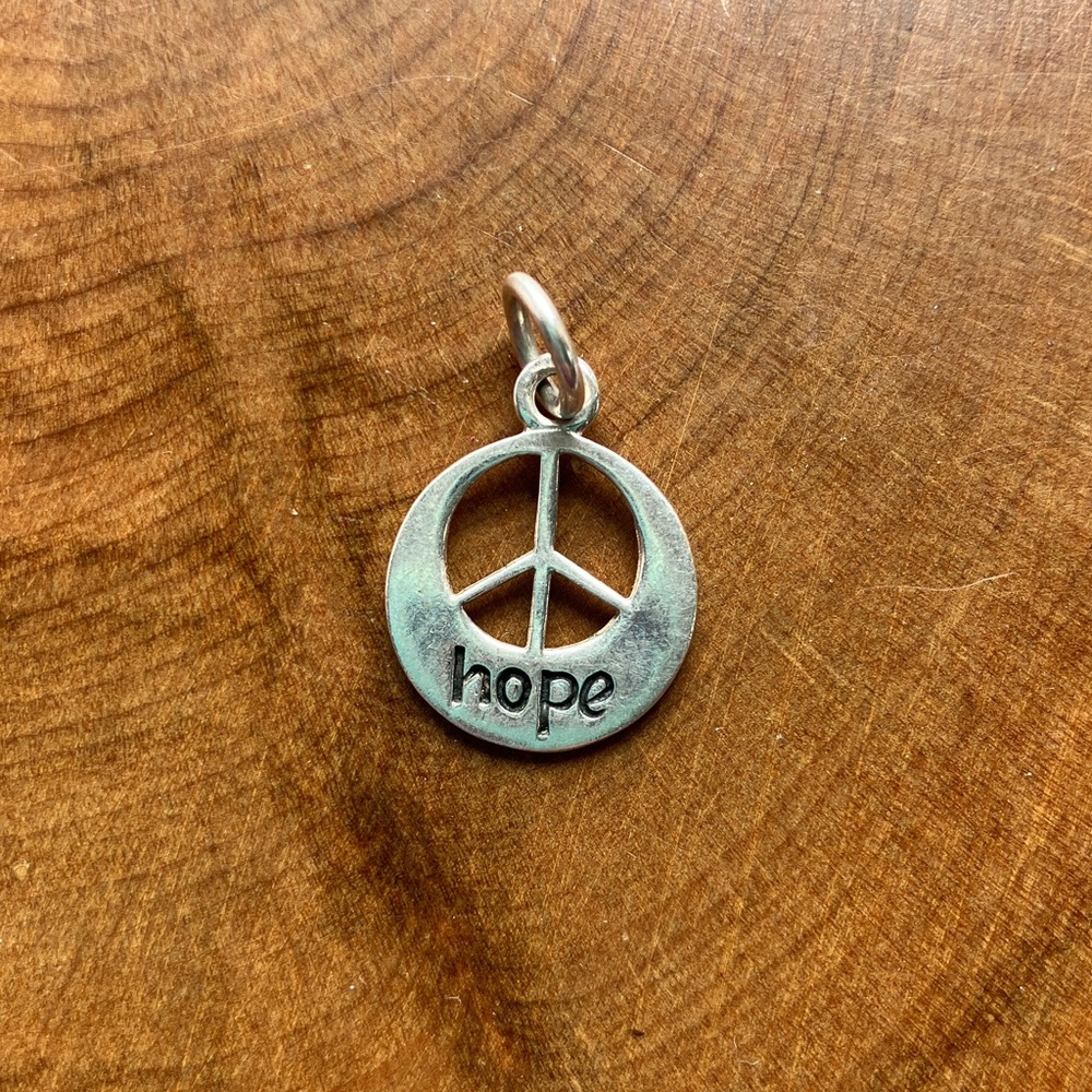 Peace Sign  Hope Sterling Charm
